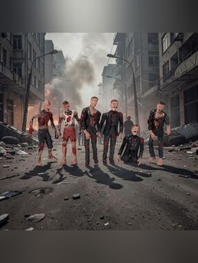 (Lot Of 5-1/2) Ready Set Play Assorted Zombie Walking Corpses Action Figure Set.